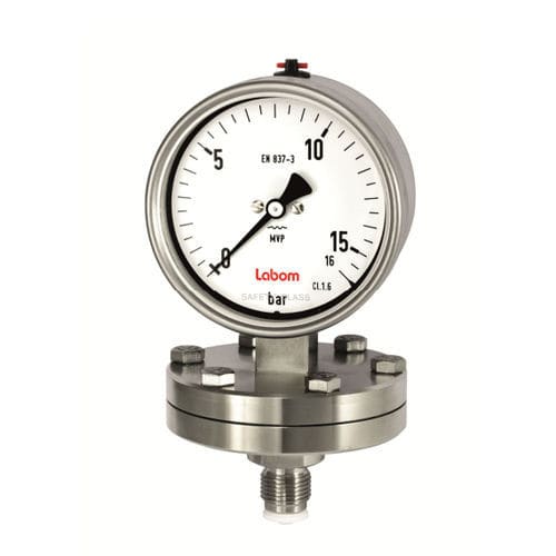Аналоговый манометр - BA2 series  - LABOM Mess- und Regeltechnik GmbH - резьбовой / с фланцем / из нержавеющей стали