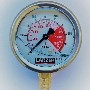 Манометр с двойной шкалой - AV10007 - Larzep - дифференциальный / резьбовой / NPT 1/4