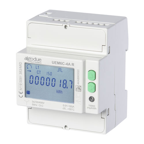 Трехфазовый Электрический счетчик электроэнергии - UEM6C - Algodue Elettronica - на DIN-рейке / RS-485 / цифровой