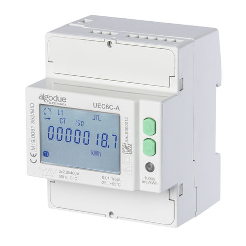 Трехфазовый Электрический счетчик электроэнергии - UEC6C-X - Algodue Elettronica - на DIN-рейке / цифровой / с импульсным выходом