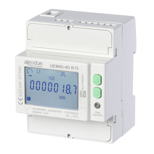 Трехфазовый Электрический счетчик электроэнергии - UEM63-4D R70 - Algodue Elettronica - на DIN-рейке / 50 Гц / RS-485
