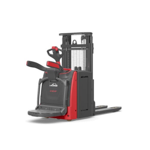 Электрический штабелер - D12 HP AP - Linde Material Handling - с платформой для оператора / 24 В / для одновременной перевозки 2 поддонов
