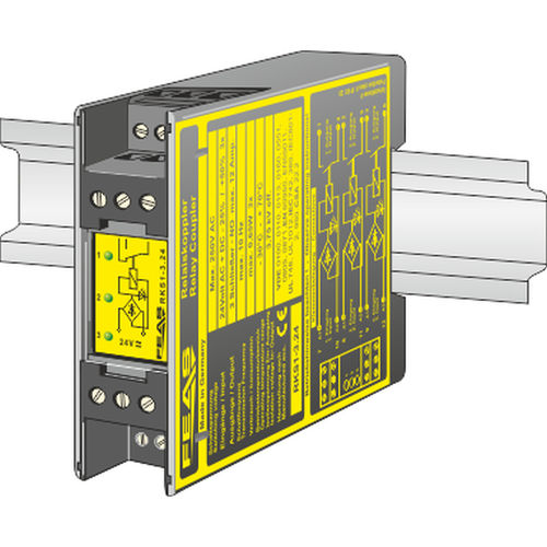 Электромеханическое реле на DIN-рейке - RKS1-3.24 - FEAS GmbH - DC / AC / со светодиодным индикатором