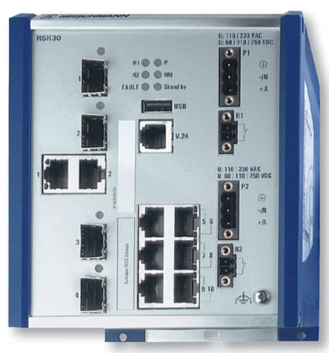 Управляемый коммутатор Ethernet - RSR - HIRSCHMANN - 6 портов / гигабит / на DIN-рейке