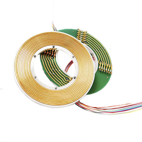 Электрический вращающийся коллектор - LPK 060-0803-04S - JINPAT Electronics Co., Ltd. - с проходящим валом / из 2 частей / плоский