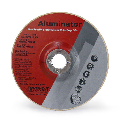 Точильный круг для очистки - Aluminator - Rex-Cut Abrasives - для отделки / плоский / с оксидом алюминия