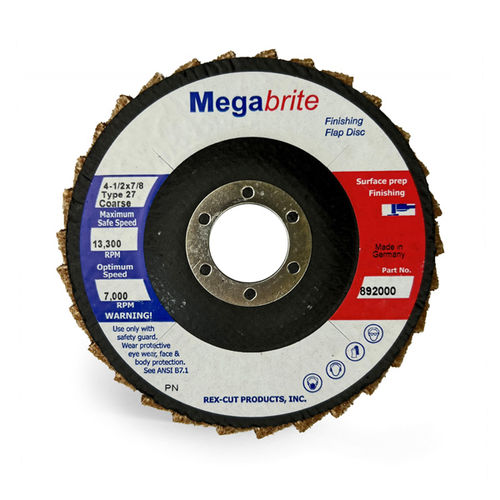 Лепестковый шлифовальный диск для отделки - Megabrite Type 27 - Rex-Cut Abrasives - для нержавеющей стали / из оксида алюминия