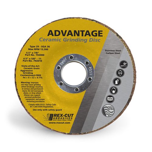 Точильный круг для обработки поверхностей - ADVANTAGE  - Rex-Cut Abrasives - плоский / из керамики