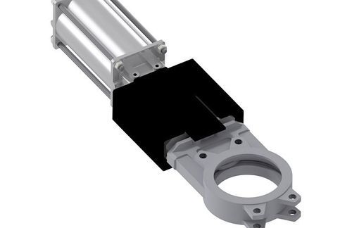 Клапан с гильотинными ножницами - 400 - Kubota Brabender Technologie GmbH - пневматический / с пневматическим управлением / для остановки