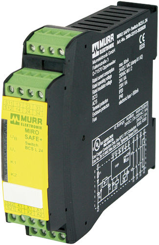 Реле безопасности с аварийной остановкой - MIRO SAFE+ SWITCH BCS L 24  - MURRELEKTRONIK - на DIN-рейке