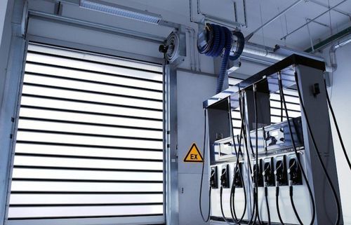 Ворота со спиральной пружиной - EFA-SST® EX - EFAFLEX Tor- und Sicherheitssysteme GmbH & Co. KG - из алюминия / из анодированного алюминия / из поликарбоната