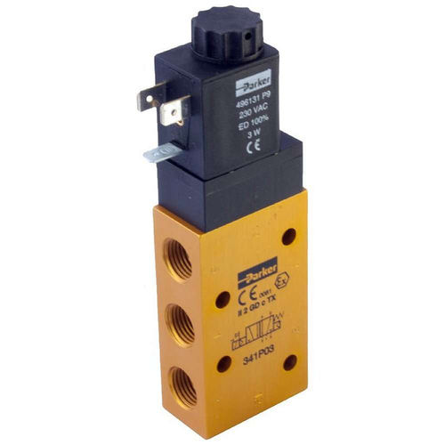 Пневматический распределитель с пружинным возвратом - Parker Fluid Control Division - Europe - с выдвижным ящиком / управление от соленоида / с контролируемым приводом