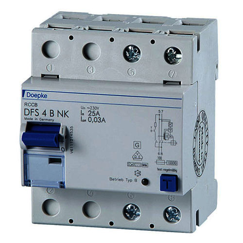 Дифференциальный выключатель - DFS 4 016-2/0,03-B NK - Doepke Schaltgeräte GmbH - переменный ток / двухполюсный / автоматический