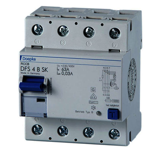 Дифференциальный выключатель - DFS 4 125-4/0,03-B SK - Doepke Schaltgeräte GmbH - переменный ток / 4 полюса / автоматический