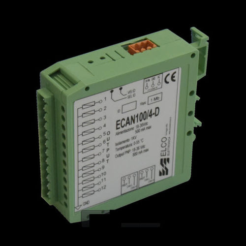Аналоговый модуль входа/выхода - ECAN 100/4 - ELCO Elettronica di A. Ligabue e C. snc - CAN Bus / 12 входов / для измерения температуры