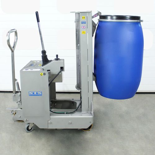 Гидравлический подъемник для бочек - DTP08-250kg-R500-SS - STS - Bespoke Handling Equipment - с ручным управлением / для пищевой промышленности / для фармацевтической промышленности