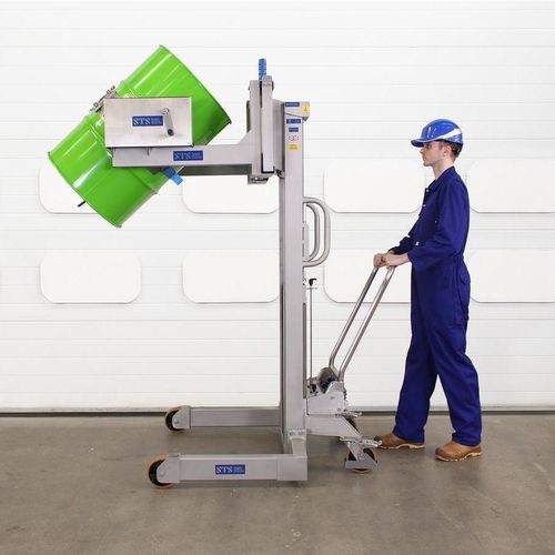 Подъемник для бочек с ручным управлением - STM01-DRU01-SS - STS - Bespoke Handling Equipment - с ручкой / с ручкой / вращающийся