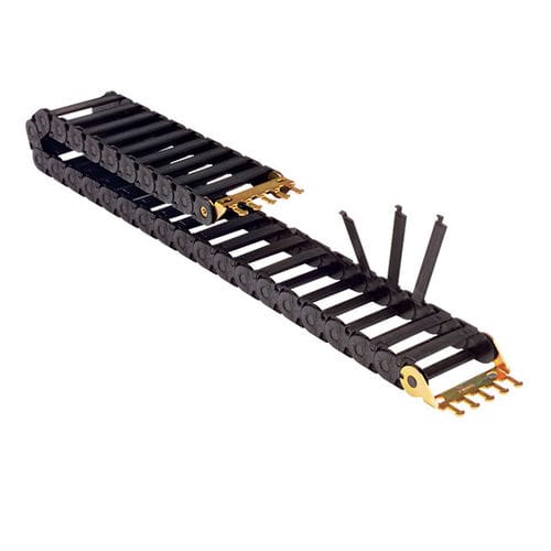 Открытая цепь для кабелей - Nylatrac® SP series - Dynatect Manufacturing, Inc. - из пластика / с разделителями / для робототехники