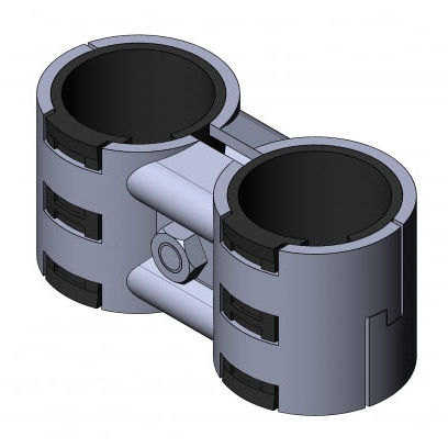 Круглый трубный соединитель - 5019 S 001 SW 01 - TecEnMa GmbH - из пластика / из стали / двойной хомут