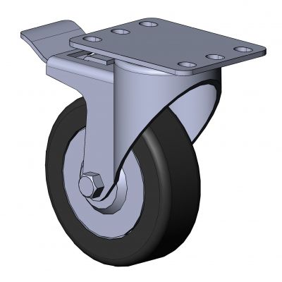 Поворотный ролик - 1330 K series - TecEnMa GmbH - с пластиной / с тормозом / из оцинкованной стали