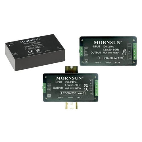 Компактный выпрямитель тока - LDE60-20Bxx series - MORNSUN Guangzhou Science & Technology Co.,Ltd. - DC / промышленный / для использования в телекоммуникациях