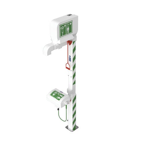 Напольный аварийный душ - STD-MH-5KS/11KS - Hughes Safety Showers - с фонтаном для промывки глаз / для опасных сред / для открытого пространства