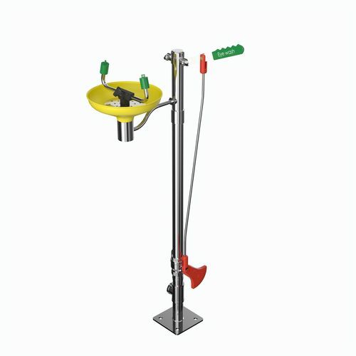 Напольный душ для глаз/лица - EXP-SD-75GS/P - Hughes Safety Showers - из пластика / для открытого пространства / для агрессивных сред