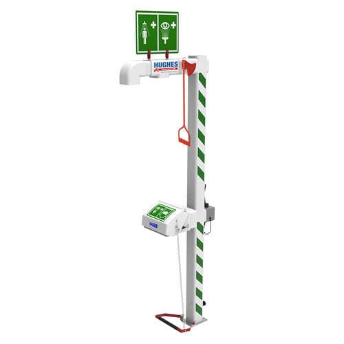 Напольный аварийный душ - EXP-AH-5G/45G - Hughes Safety Showers - для открытого пространства / для опасных сред / фонтан для промывки глаз/лица