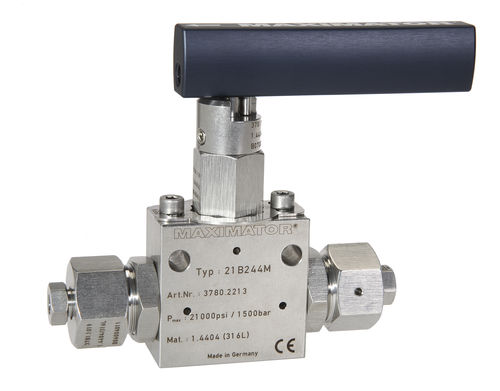 Клапан со сферическим золотником - 21B series - Maximator GmbH - с ручным управлением / для газа / из нержавеющей стали