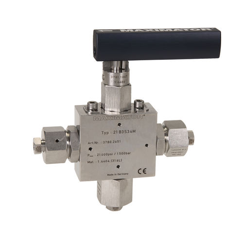 Клапан со сферическим золотником - 15B series  - Maximator GmbH - с ручным управлением / для газа / из нержавеющей стали