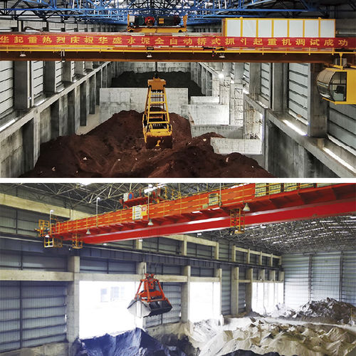 Двухбалочный мостовой кран - Henan Weihua Heavy Machinery Co., Ltd - с грейферным захватом / умный / для складов