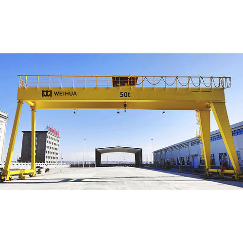 Двухбалочный козловой кран - Henan Weihua Heavy Machinery Co., Ltd - на рейке / для гражданского строительства / для цеха