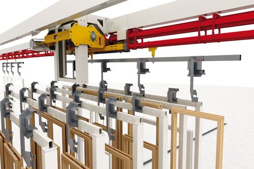 Цепной конвейер - Cefla Finishing - монорельсовый / воздушный / для загрузки