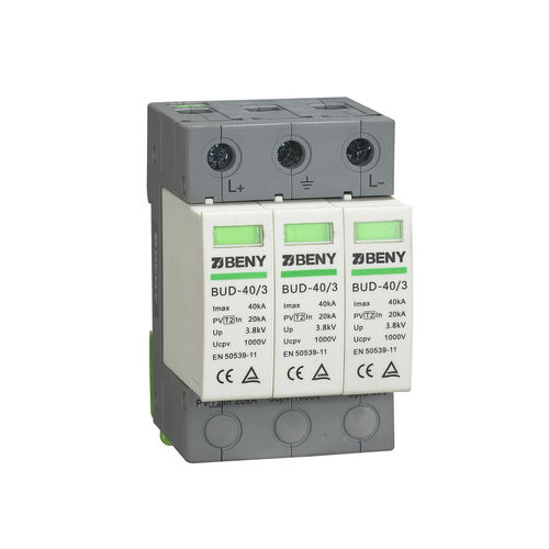 Молниеотвод тип 2 - BUD-40/3 - Zhejiang Benyi Electrical Co.,ltd. - для фотогальванической установки / 3 полюса / постоянный ток