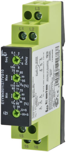 Реле для наблюдения напряжения - E1YM480Y/277VS10 - TELE Haase Steuergeraete GmbH - порядка чередования фаз / перекос фаз / последовательности чередования фаз