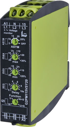 Реле для наблюдения напряжения - G2PMxxxSY20 series - TELE Haase Steuergeraete GmbH - порядка чередования фаз / отсутствие фазы / перекос фаз