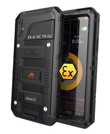 Взрывозащищенный промышленный смартфон - Explosion Proof ATEX Zone 2 Intrinsically Safe iPhone XR - Atexxo Manufacturing B.V. - искробезопасный / ATEX