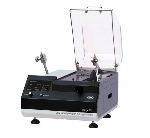 Станок для резки с вращающейся пластиной - iqiege®50S - Laizhou Weiyi Experiment Machine Manufacturing Co., Ltd. - для диска / для лабораторий / с ручной загрузкой