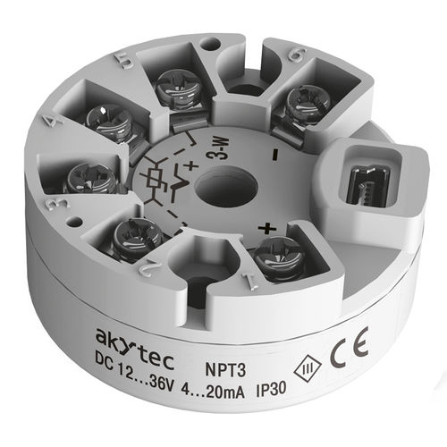 Трансмиттер температуры на головке зонда - NPT3 - akYtec GmbH - RTD / термопара / 2 провода