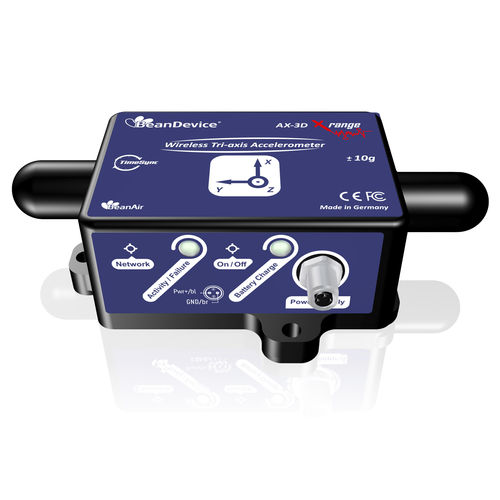 Трехосевой акселерометр - BeanDevice® 2.4GHz AX-3D XRange - BeanAir GmbH - MEMS / с защитой / со встроенной электроникой