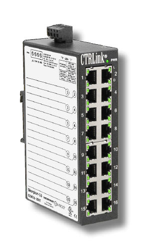Неуправляемый коммутатор Ethernet - EISK16-100T - Contemporary Control Systems - 16 портов / гигабит / компактный