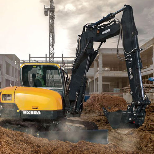 Экскаватор мини - HX85A - Stage V - HYUNDAI HEAYY INDUSTRIES - гусеничный / дизельный / для строительной площадки