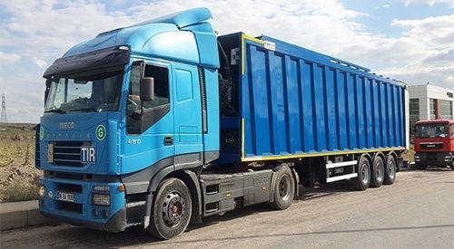 Полуприцеп с подвижным полом - EMS Machinery - для отходов / четырехосный