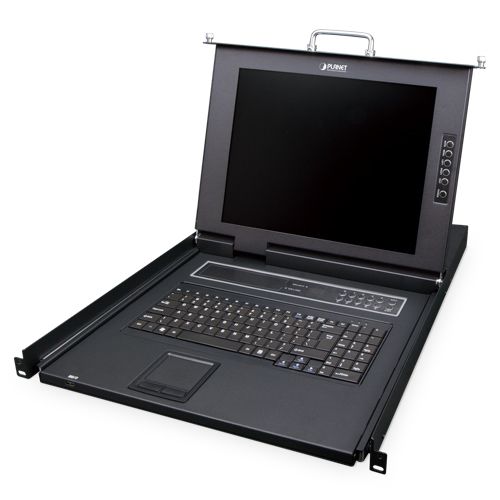 Консольный переключатель KVM для монтажа в стойку - KVM-210-16M - IPC2U GmbH - с клавиатурой / цифровой / с ЖК-монитором