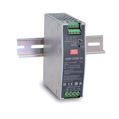 Преобразователь DC/DC с входным напряжением 2:1 - DDR-240 series - Mean Well - на DIN-рейке / промышленный / для применения в железнодорожной отрасли