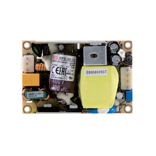 Источник электропитания с открытым корпусом - RPS-45 series - Mean Well - AC/DC / с одним выходом / с защитой от короткого замыкания