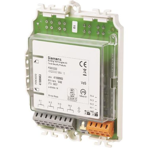 Аналоговый входной модуль - FDCI222 - Siemens Fire Safety - с 4 входами / линейный / встраиваемый