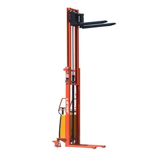 Полуэлектрический штабелер - SPN series - Zhejiang Jialift Warehouse Equipment Co., Ltd - с сопровождающим оператором / 12 В / транспортный
