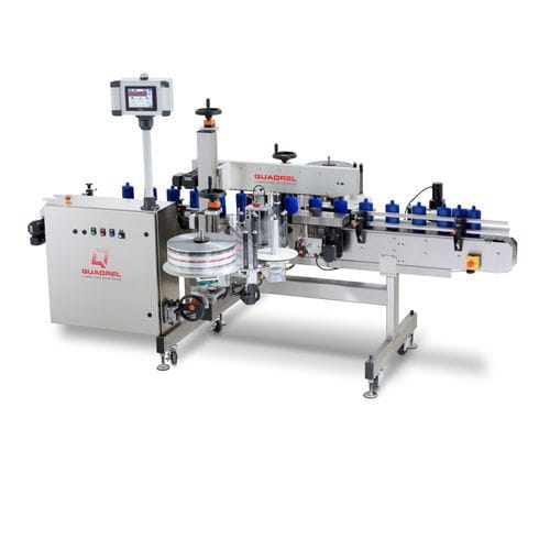 Автоматическая этикетировочная машина - TECHLINE FRONT/BACK - Quadrel Labeling Systems - для упаковки / для применения в косметике / для фармацевтической промышленности