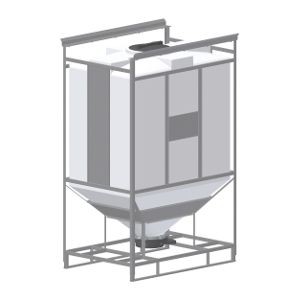 Резервуар для стокирования - KONIKO VD series - PLASTIC PROGET EUROPEAN SRL - для твердых тел / для порошка / прямоугольный